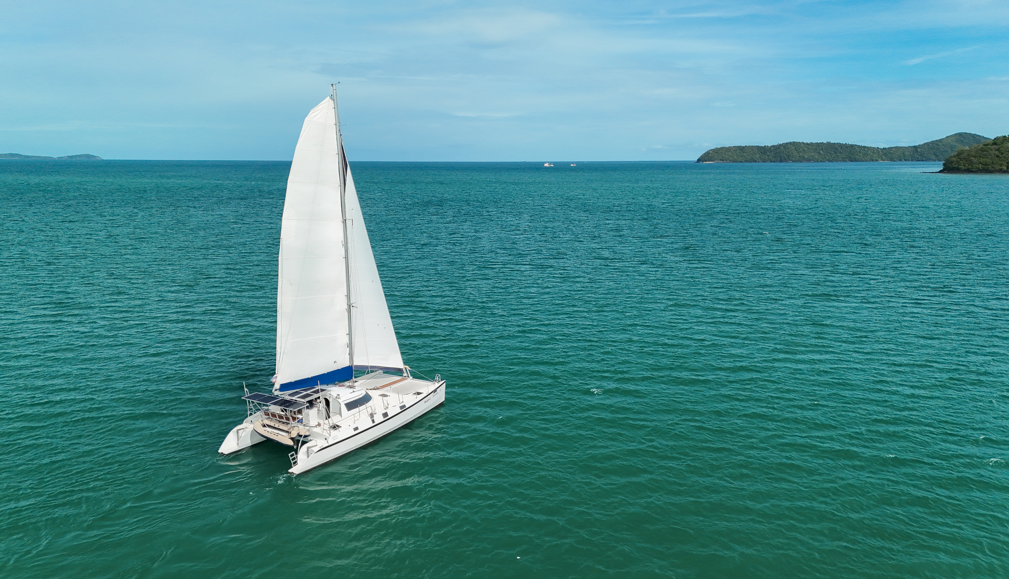 Aerial view of catamarans